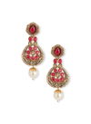 Red Antiqe Gold indian New Sparkly Designer For Party And Functions Latest Earrings Collection 1834